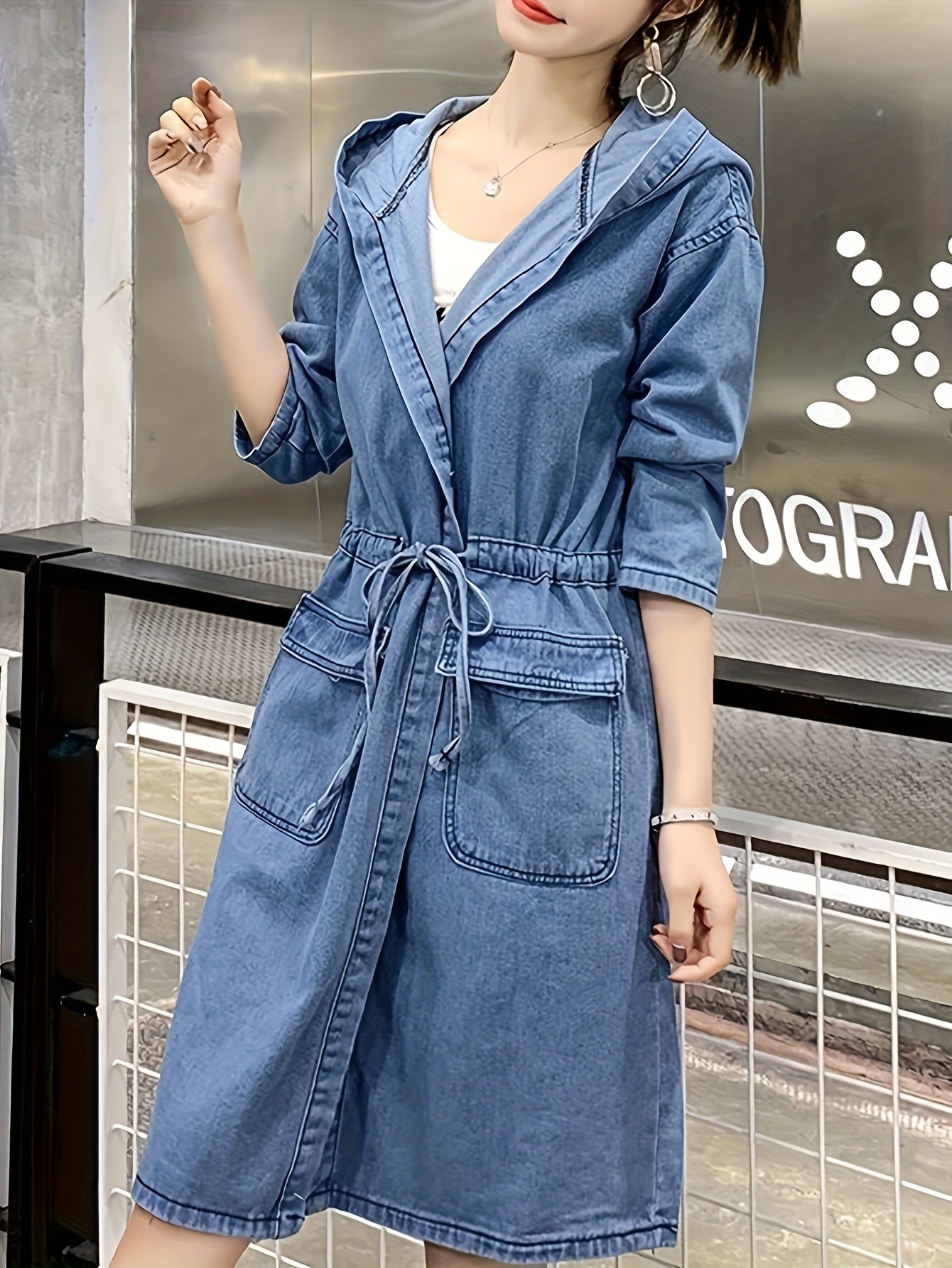 Denim Jacket with a Refined Everyday Fit with Denim Look