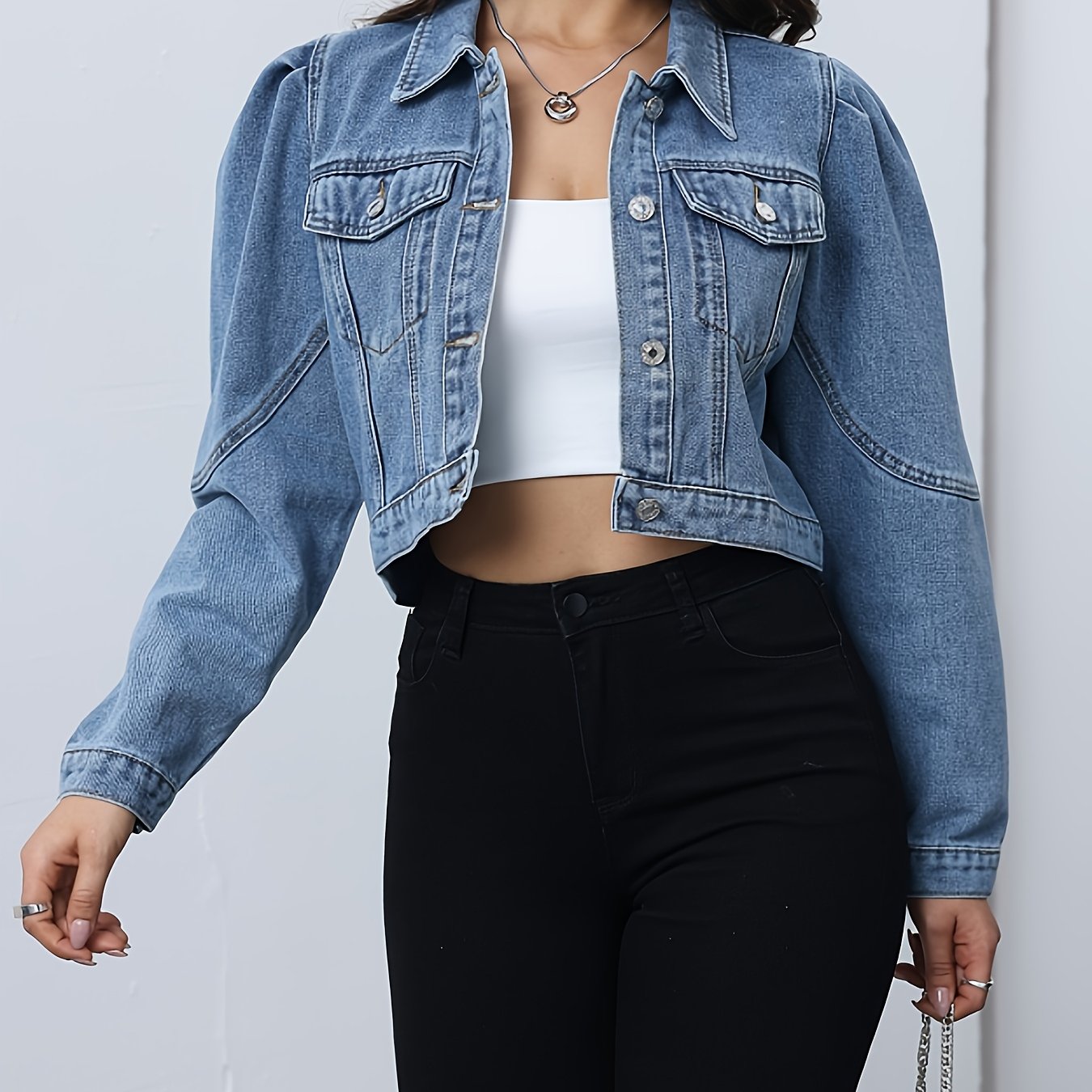 Denim Jacket with a Refined Everyday Fit with Denim Look