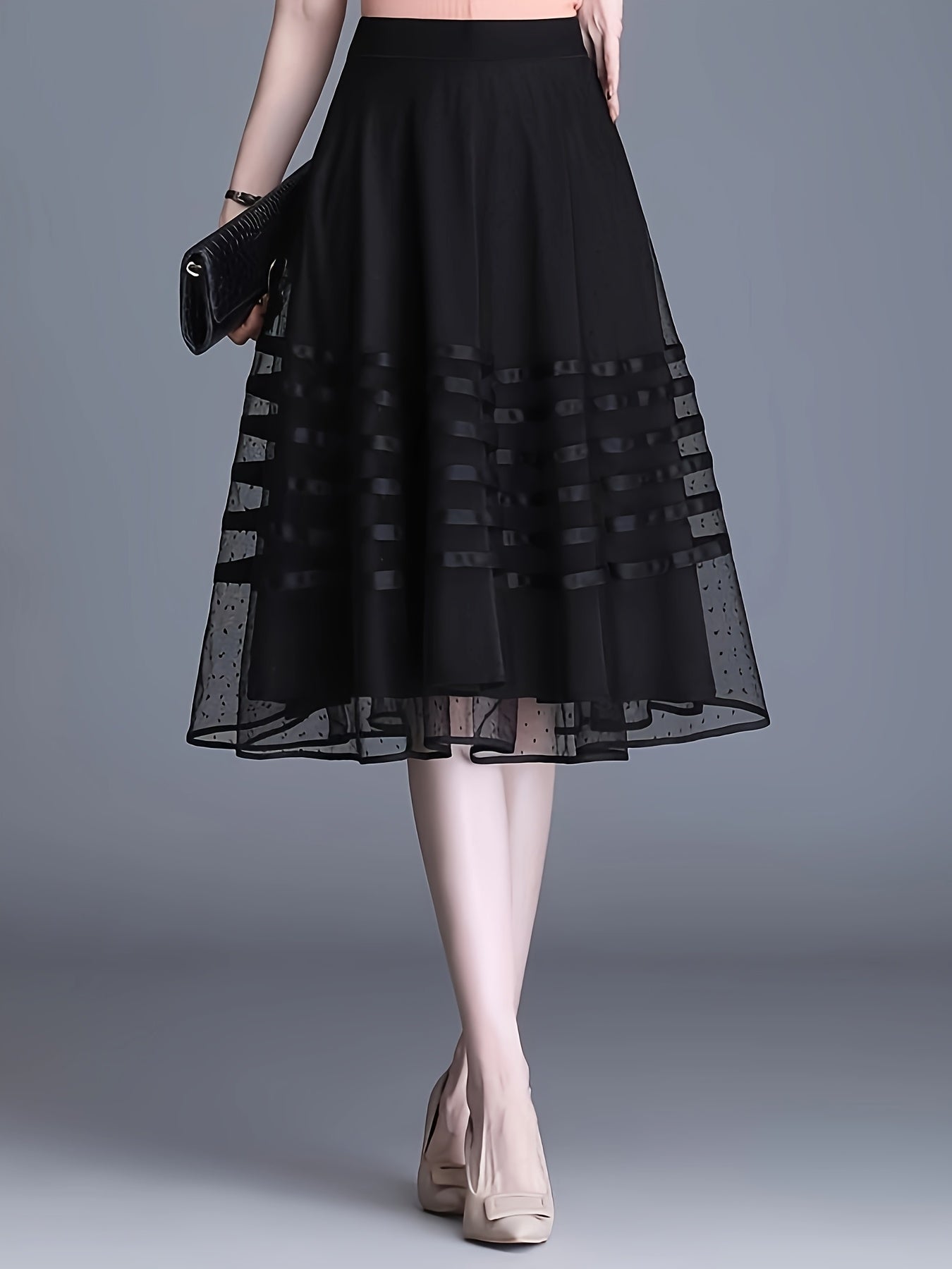 Pleated Skirt with a Refined Everyday Fit with Striped Pattern
