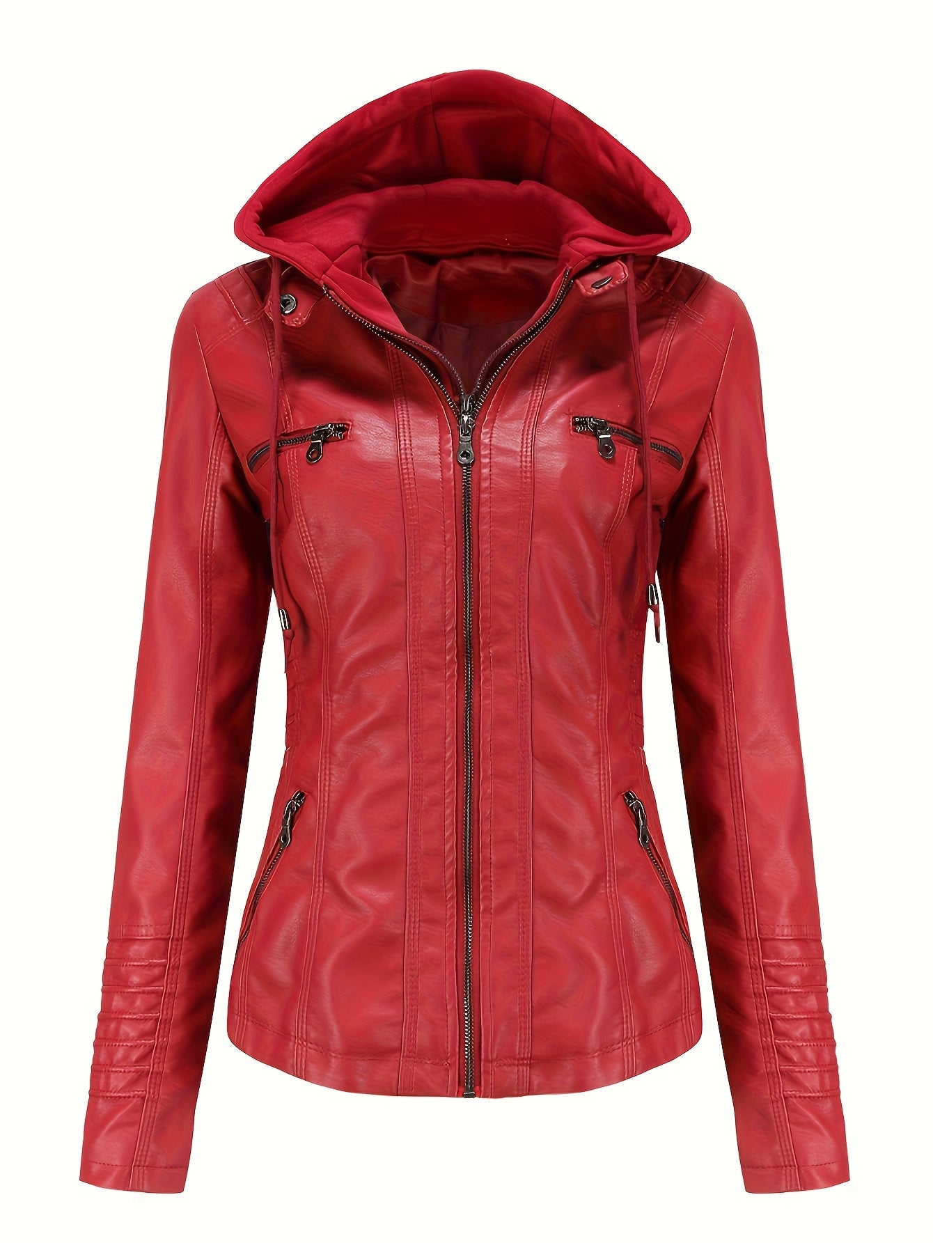 Faux Leather Jacket with a Refined Everyday Fit with Faux Leather Finish
