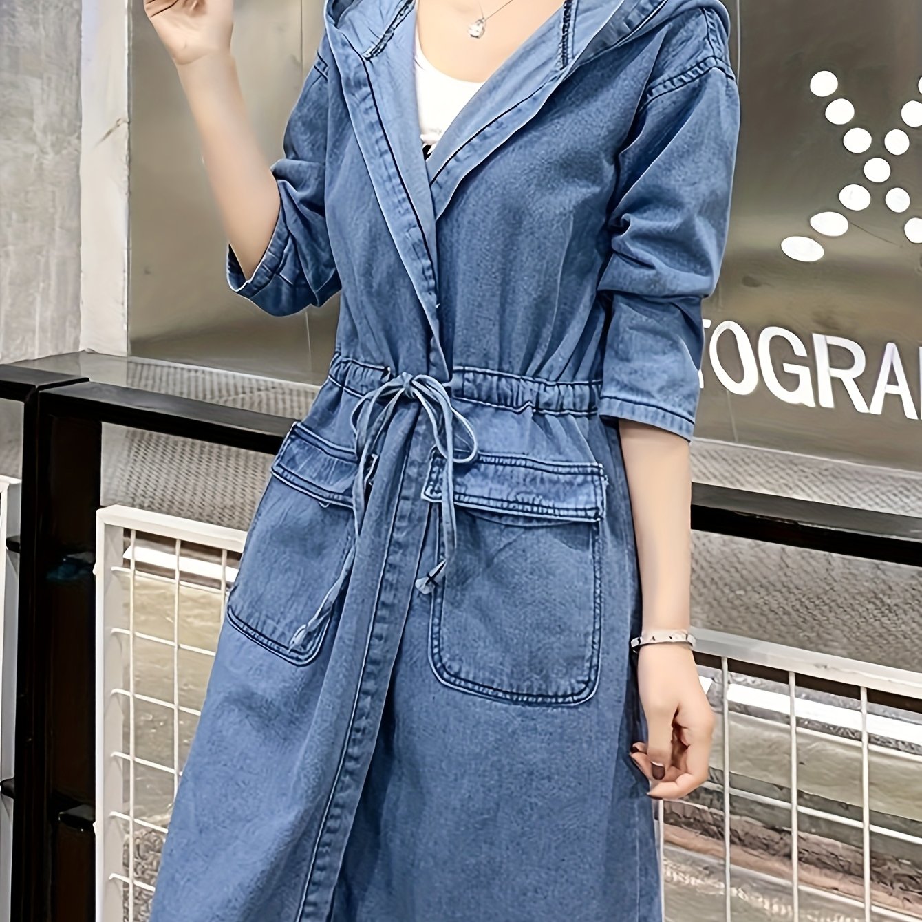 Denim Jacket with a Refined Everyday Fit with Denim Look