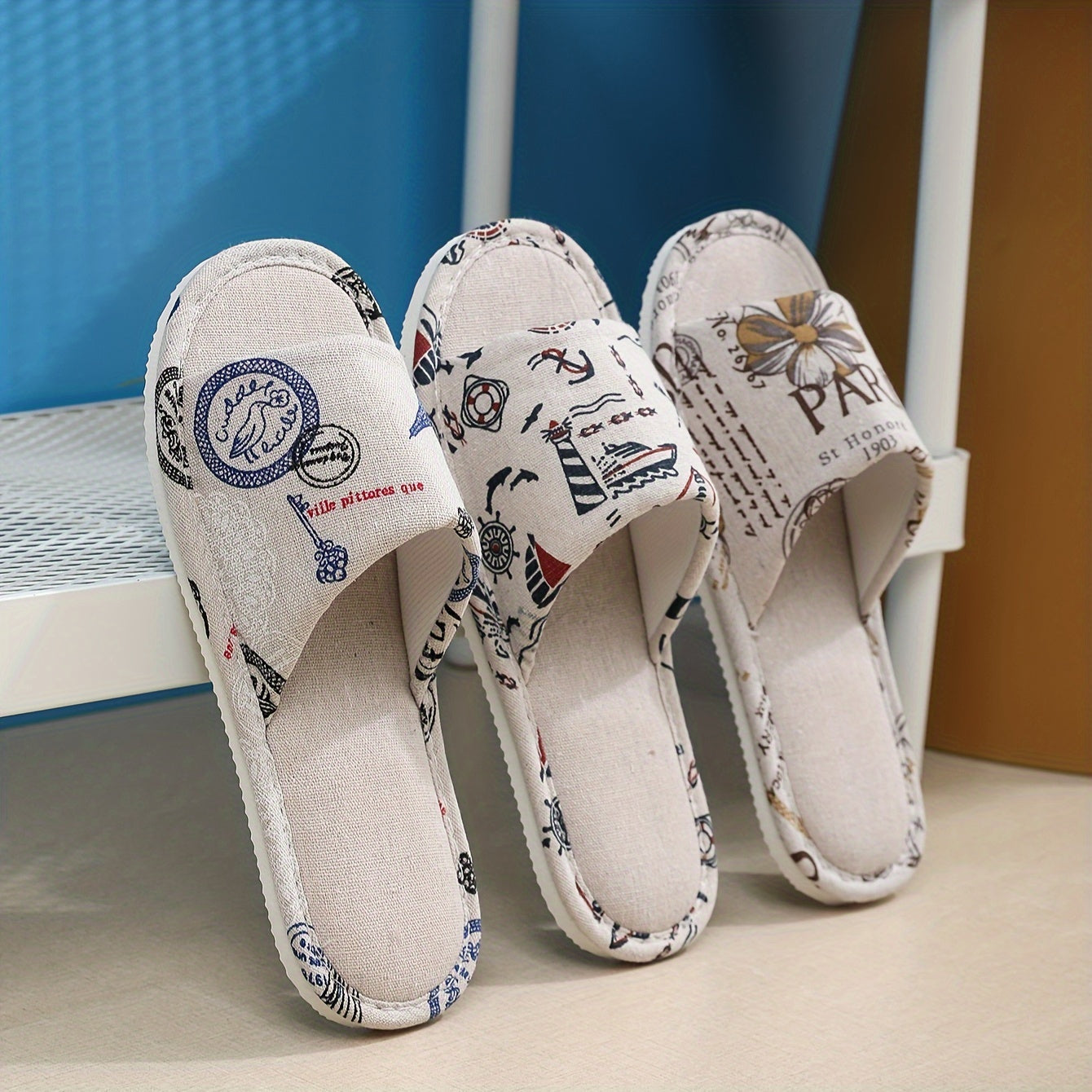 Modern Comfort Slide Slippers for Fresh Wardrobe Looks with Floral Print