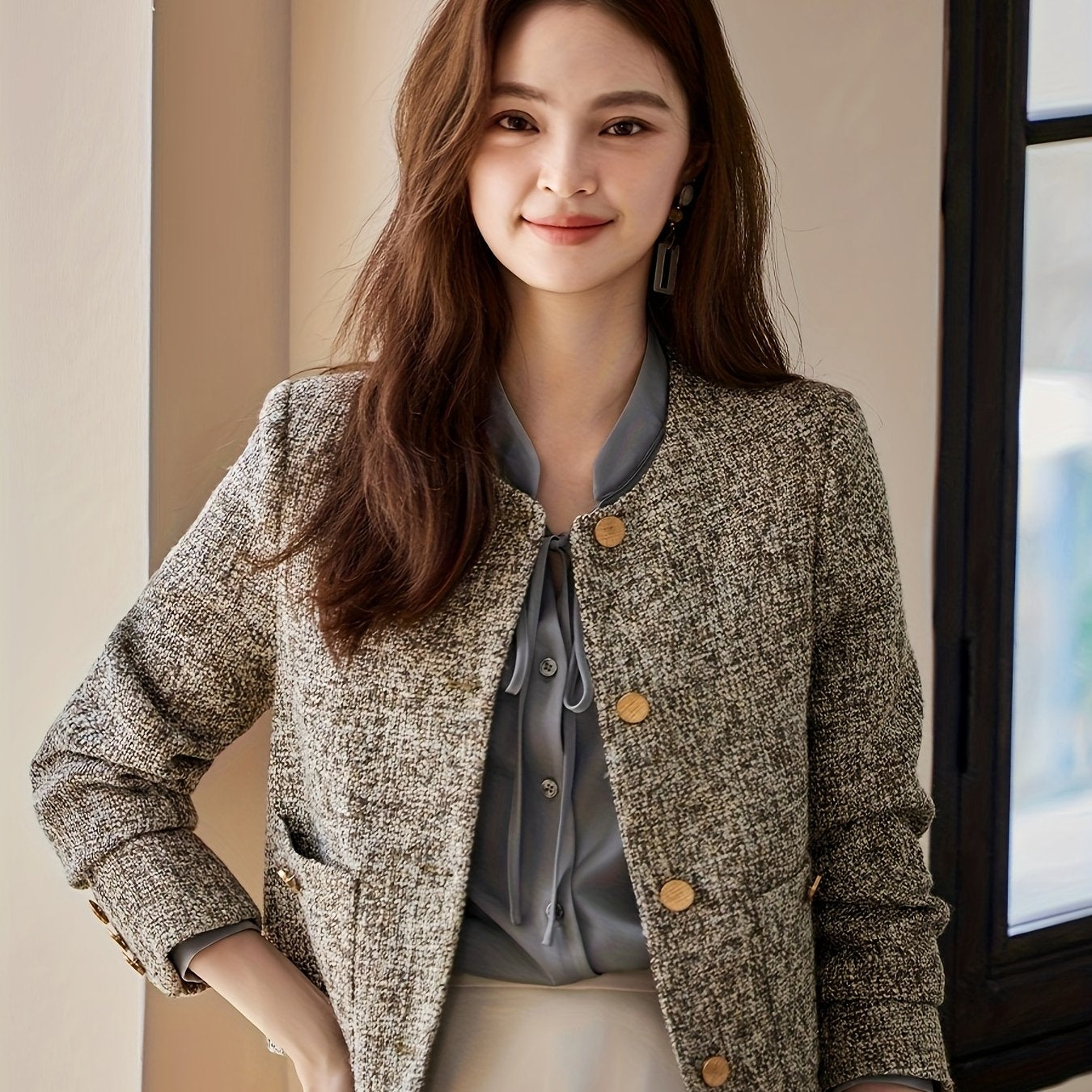 Modern Tailored Blazer for Fresh Wardrobe Looks with Long Sleeves