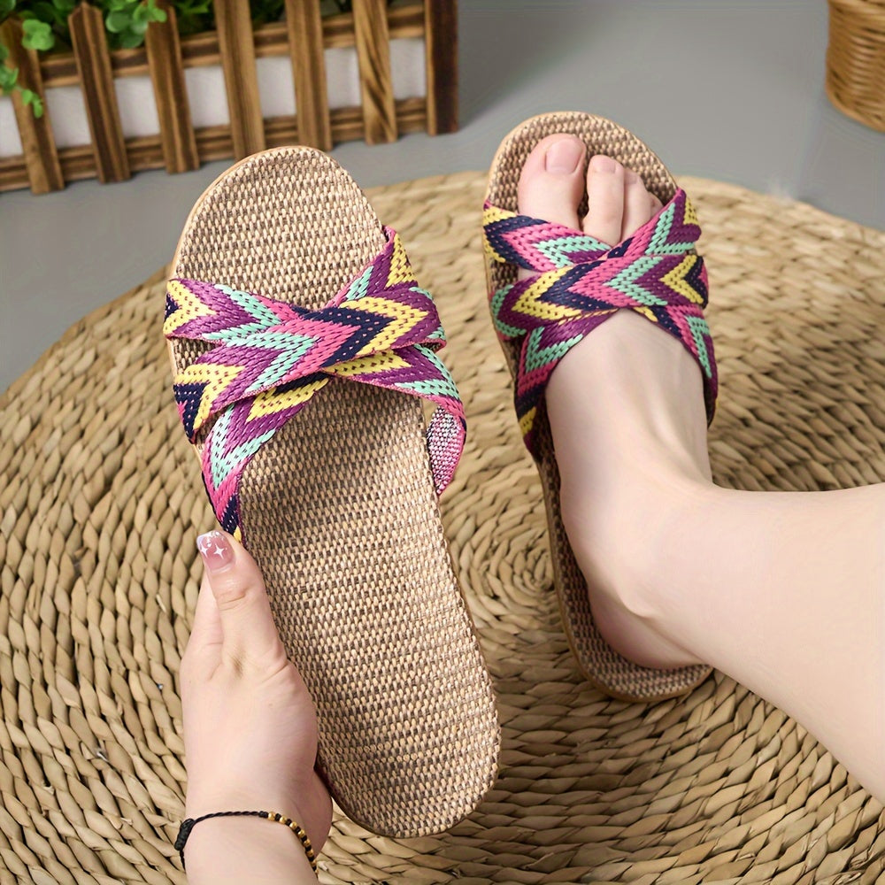 Comfort Slide Slippers for Polished Boutique Outfits with Striped Pattern