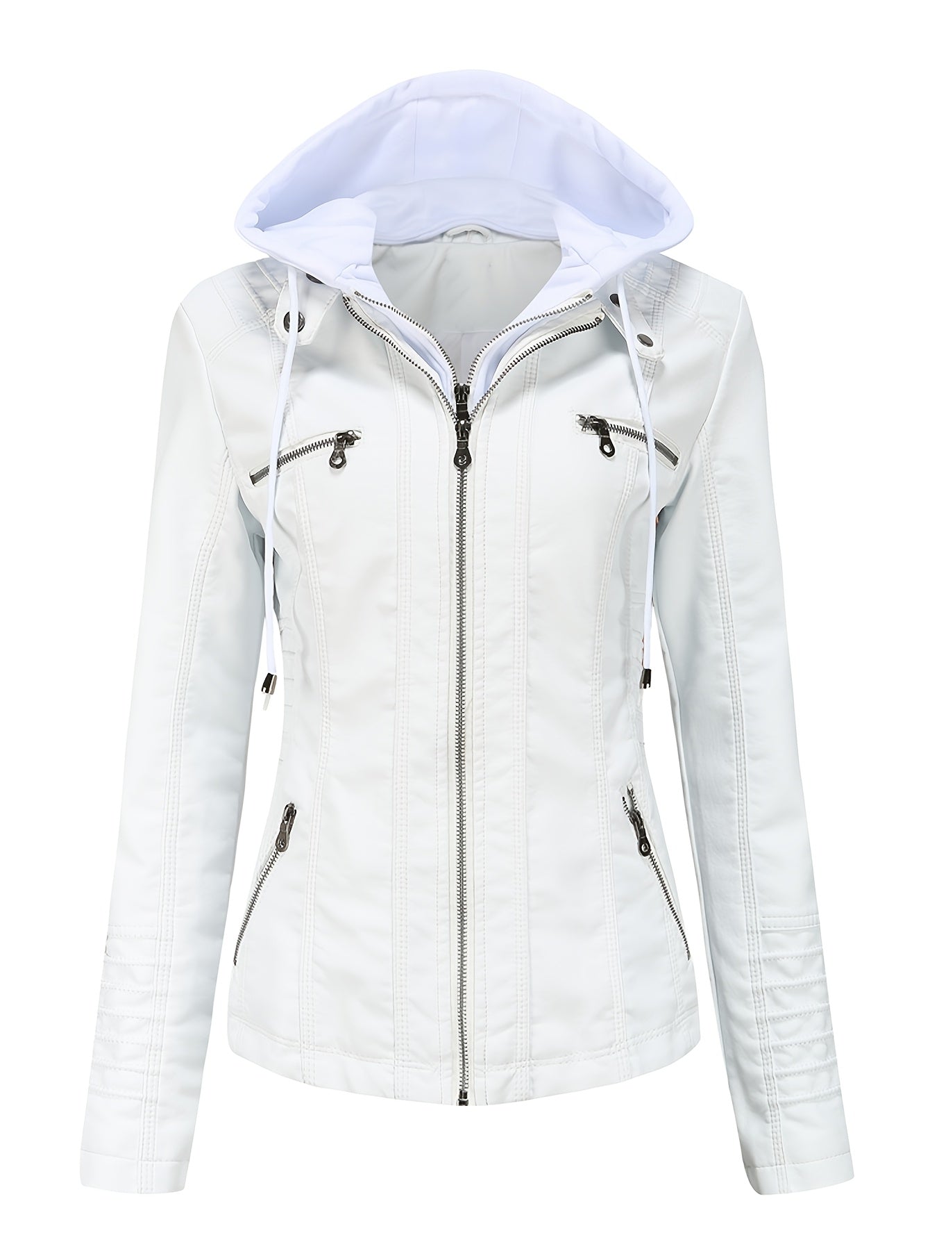 Faux Leather Jacket with a Refined Everyday Fit with Faux Leather Finish