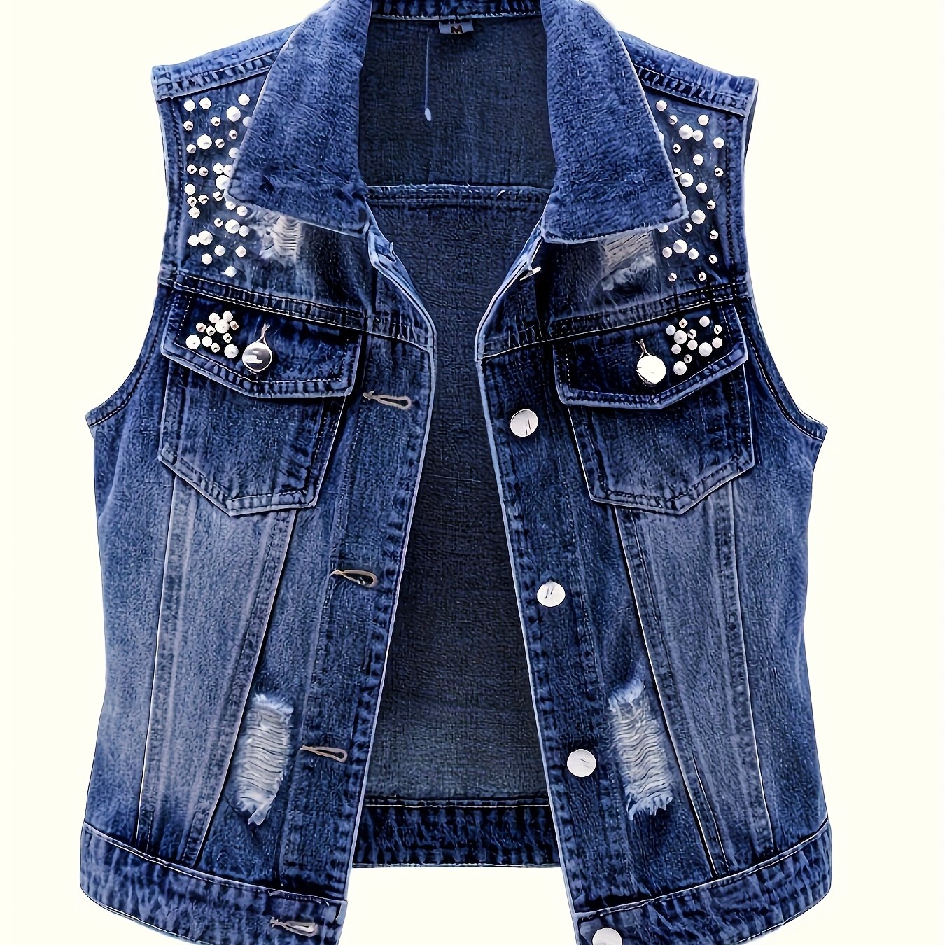Button Front Vest with a Refined Everyday Fit with Denim Look