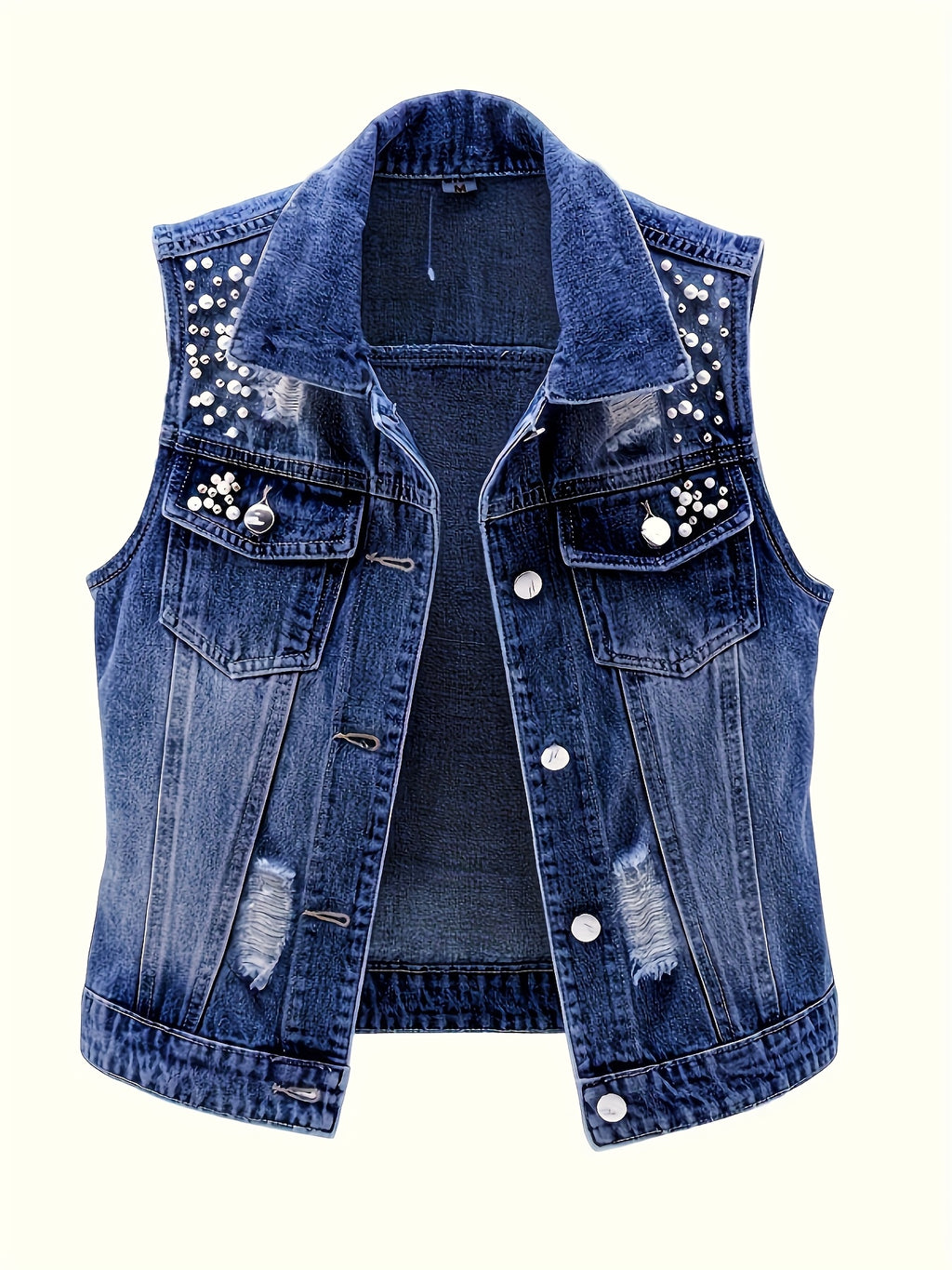 Button Front Vest with a Refined Everyday Fit with Denim Look