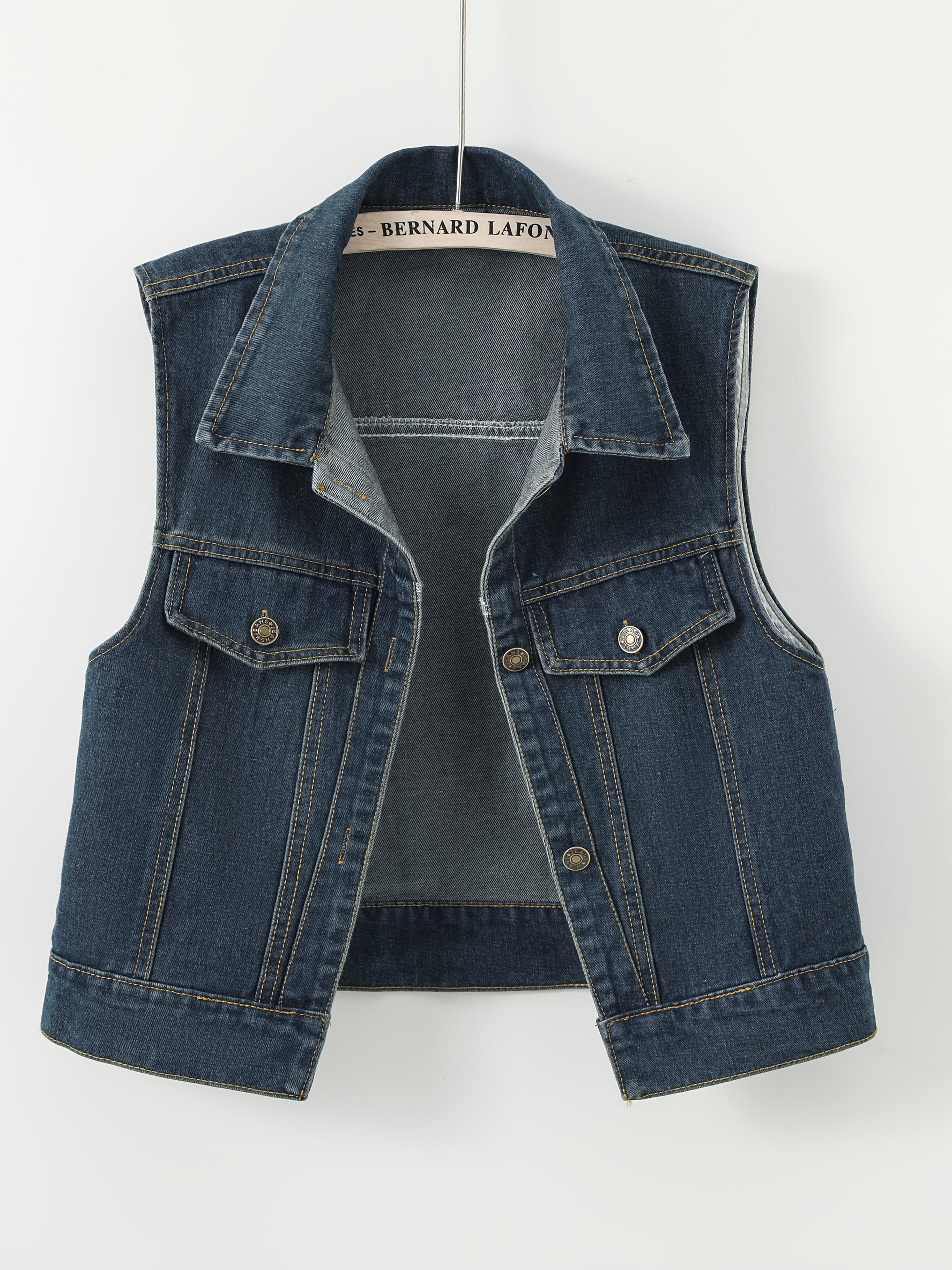 Sleeveless Vest Top for Polished Boutique Outfits with Denim Look