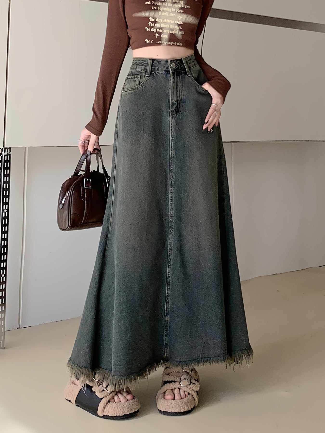 Denim Skirt for Polished Boutique Outfits with Denim Look