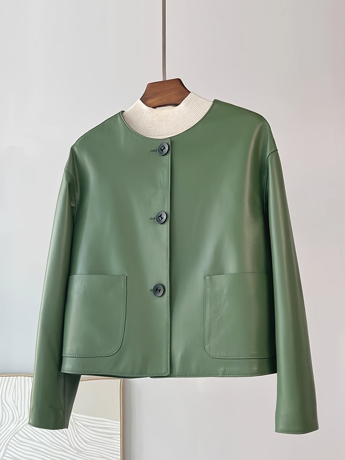 Boutique Faux Leather Jacket for Easy Styling with Faux Leather Finish
