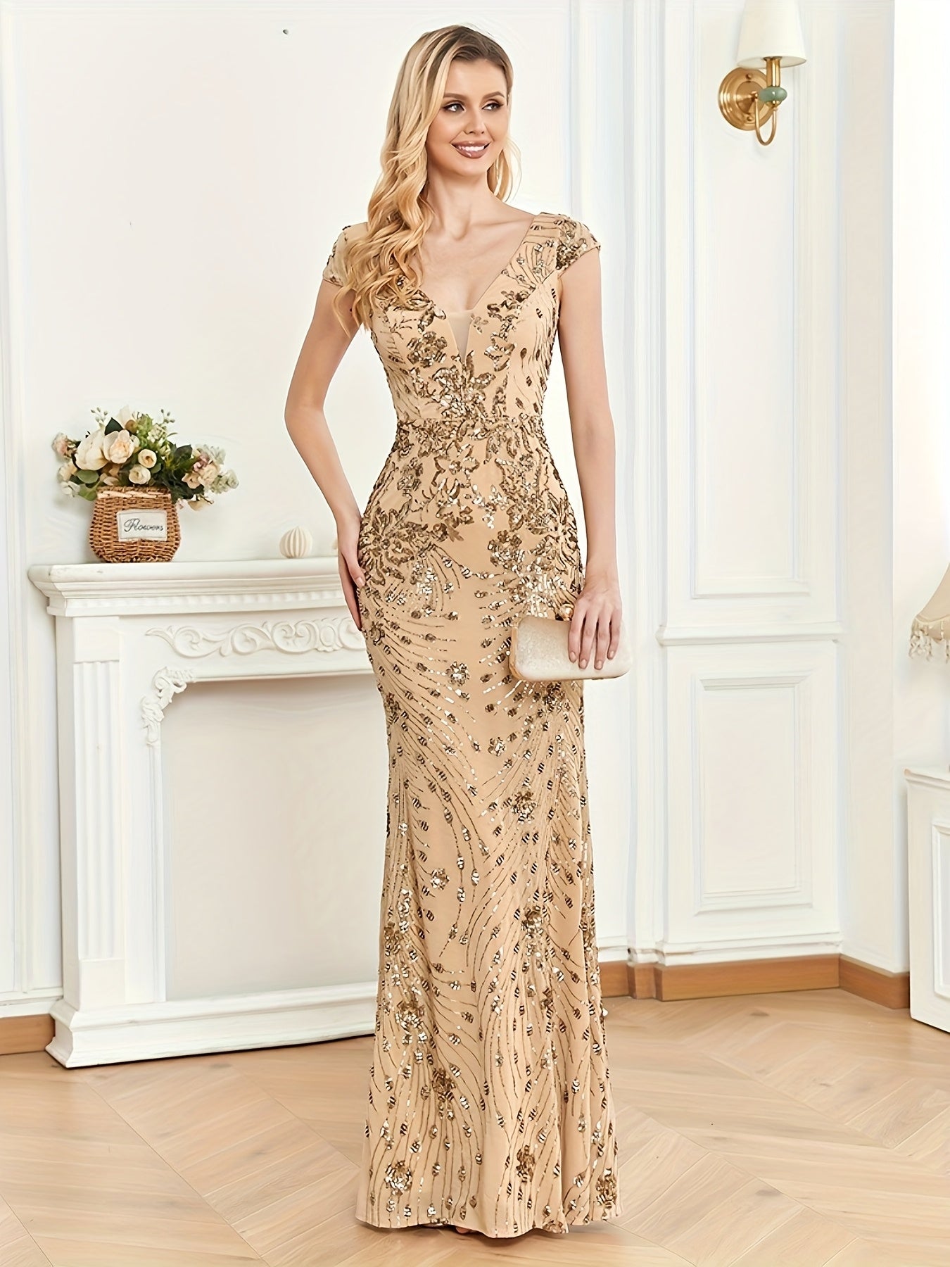 Formal Evening Gown for Polished Boutique Outfits with Floral Print