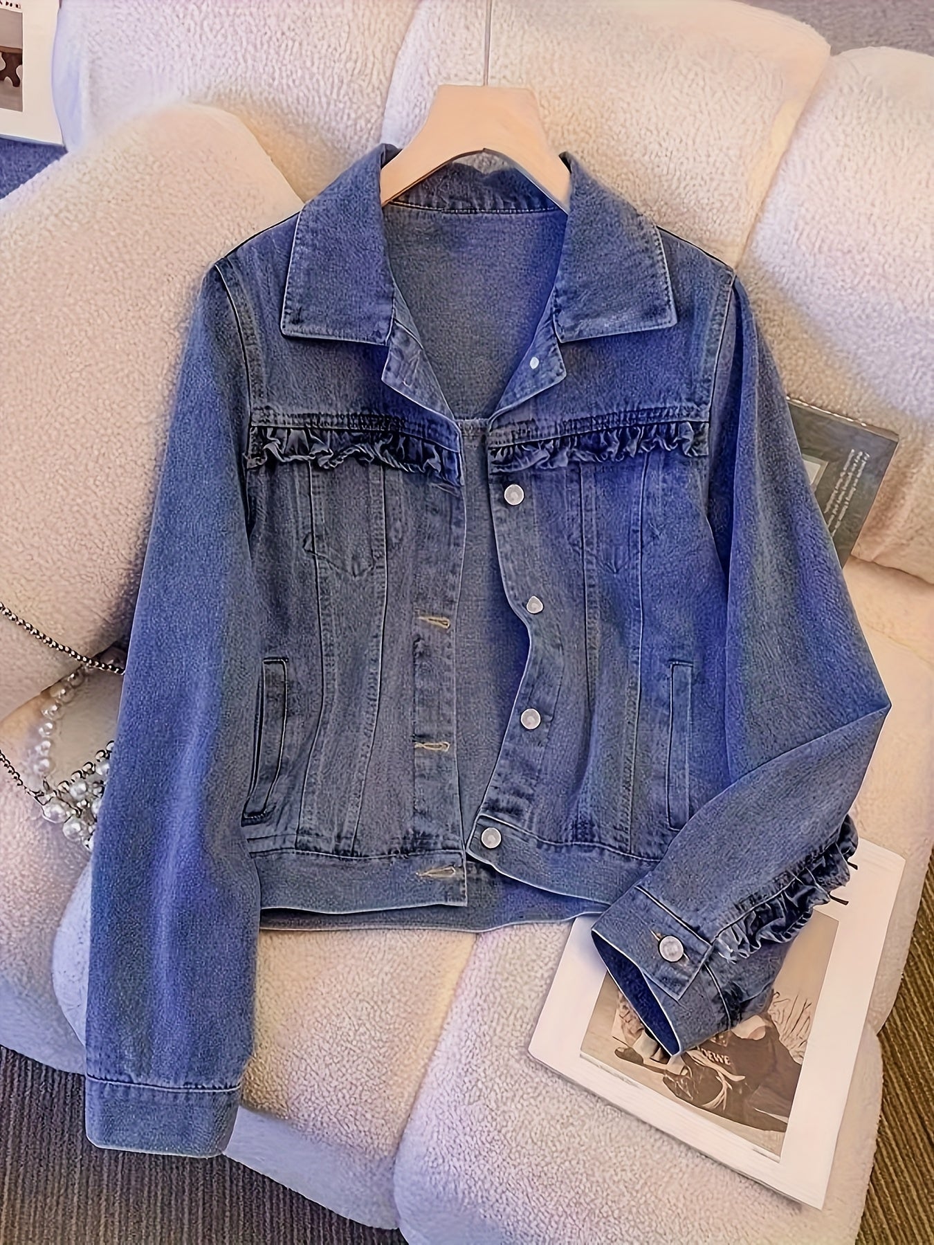 Denim Jacket with a Refined Everyday Fit with Denim Look