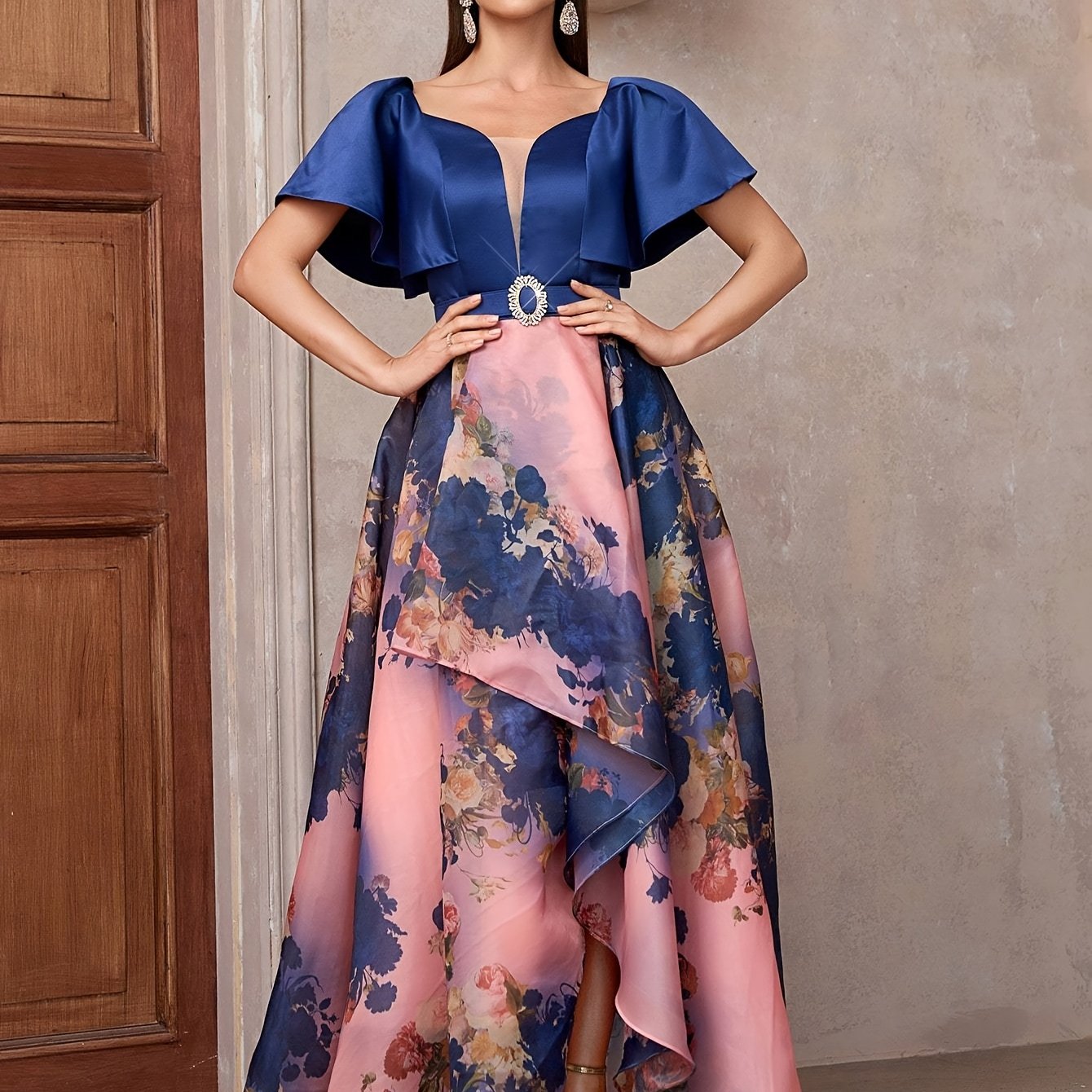 Formal Evening Gown for Polished Boutique Outfits with Floral Print
