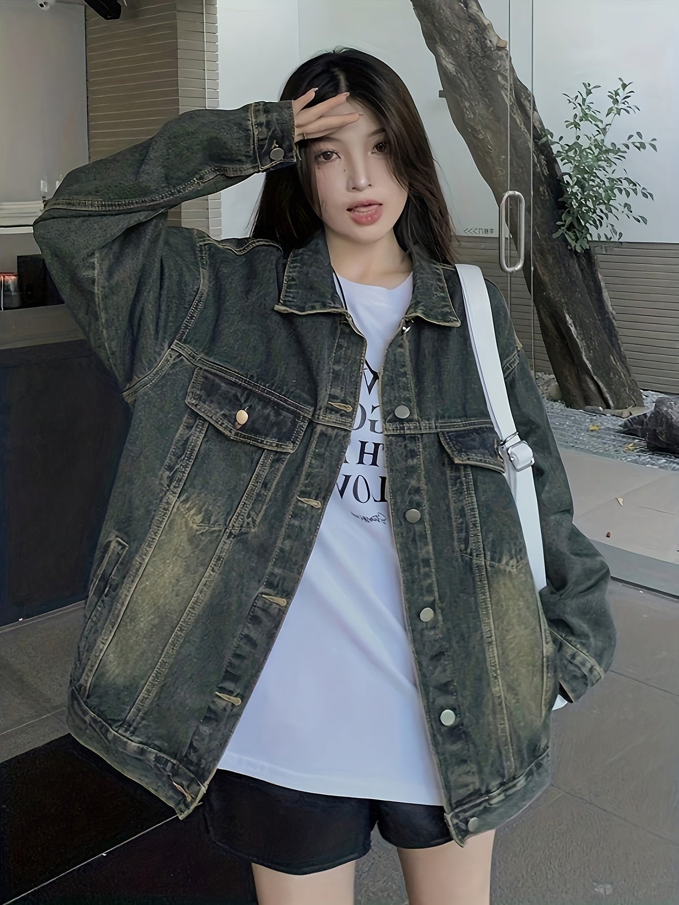Denim Jacket with a Refined Everyday Fit with Denim Look