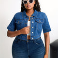Button Front Vest for Polished Boutique Outfits with Denim Look
