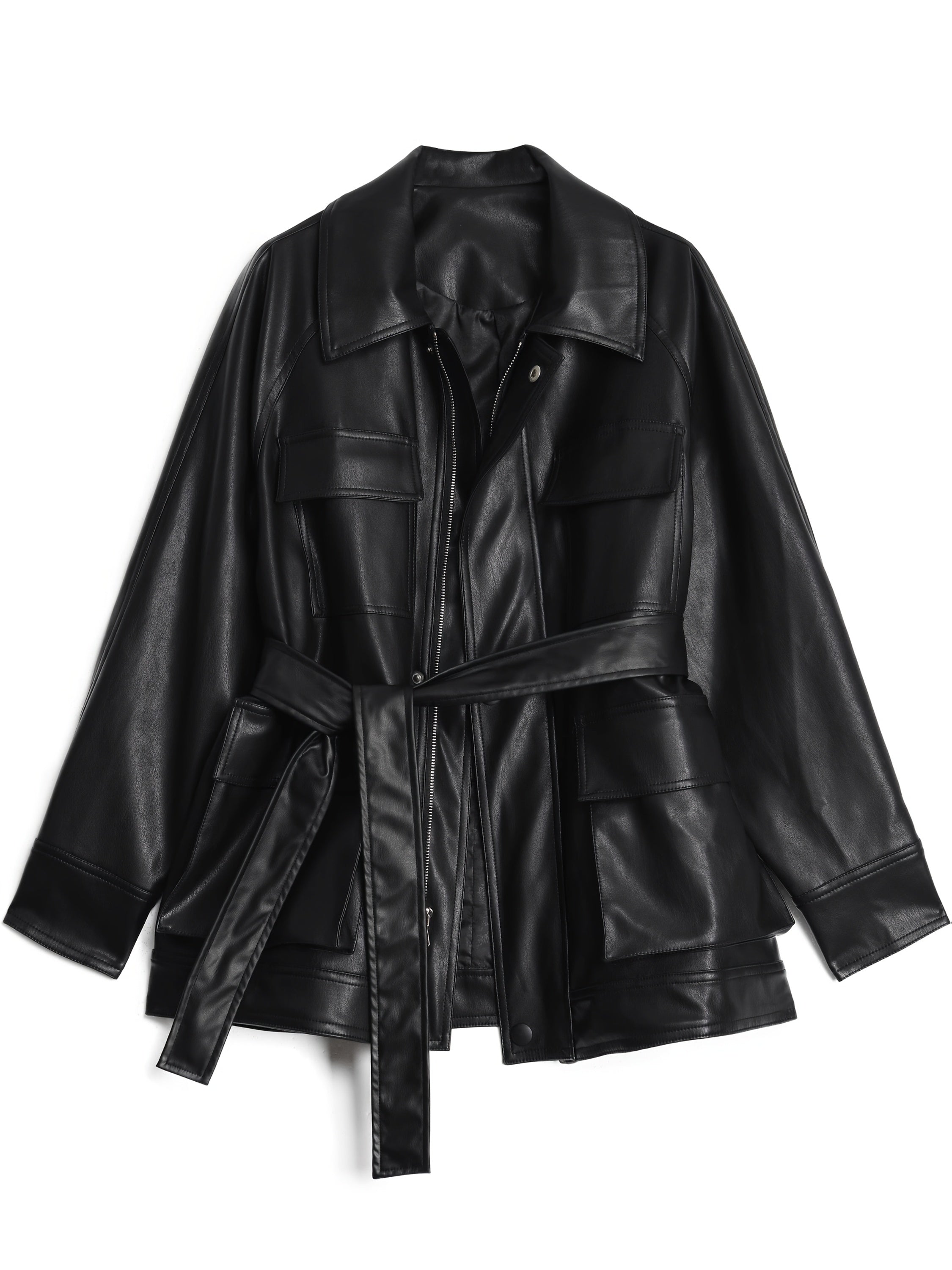 Faux Leather Jacket for Polished Boutique Outfits with Faux Leather Finish