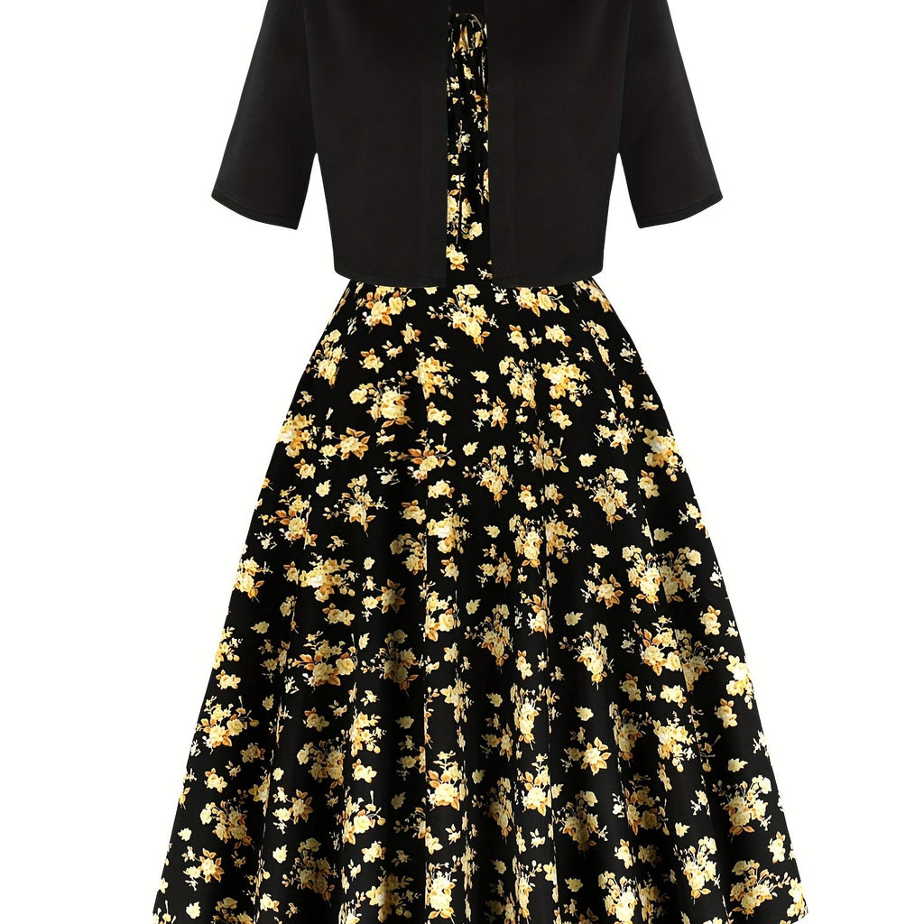 Modern Floral Midi Dress for Fresh Wardrobe Looks with Floral Print