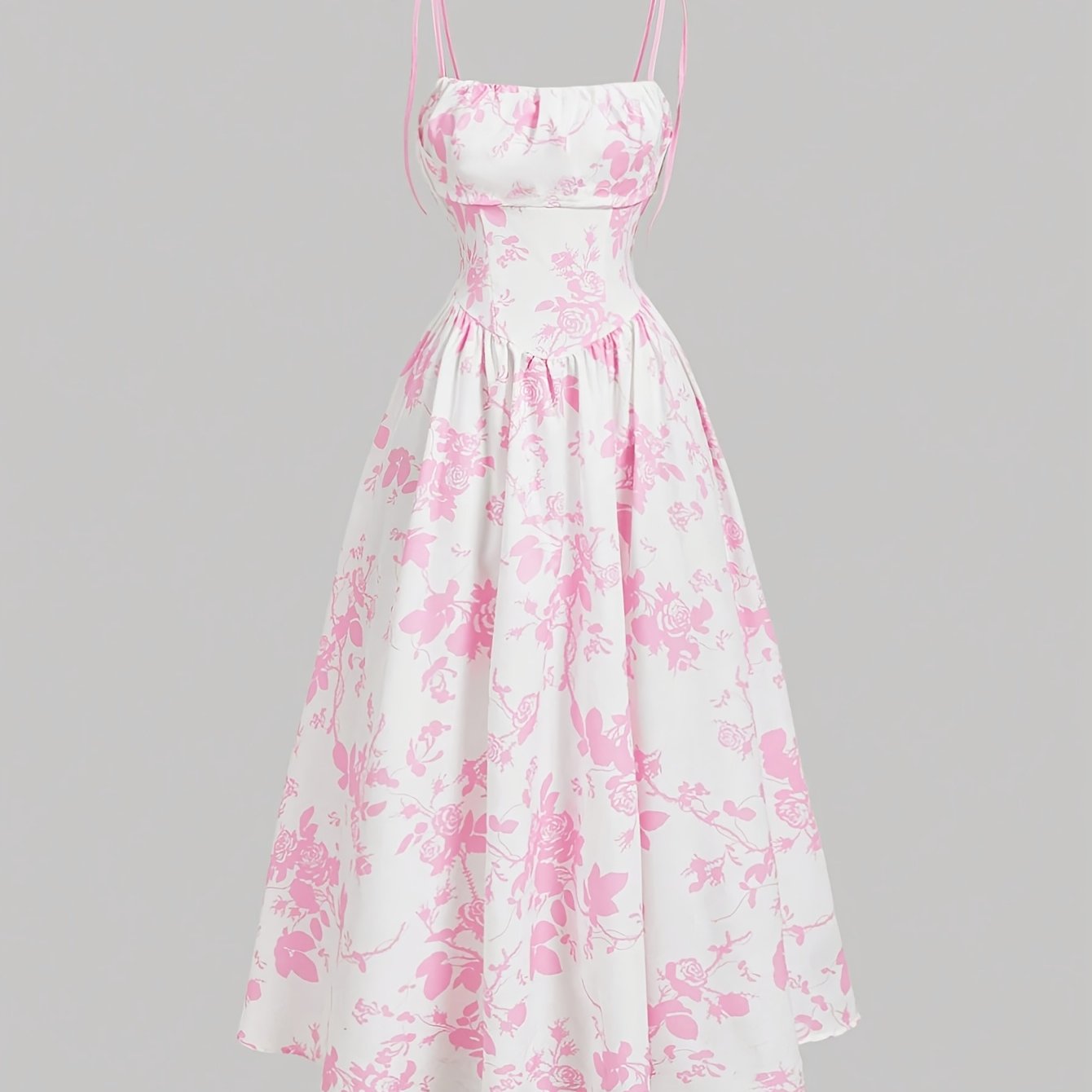 Floral Midi Dress for Polished Boutique Outfits with Floral Print
