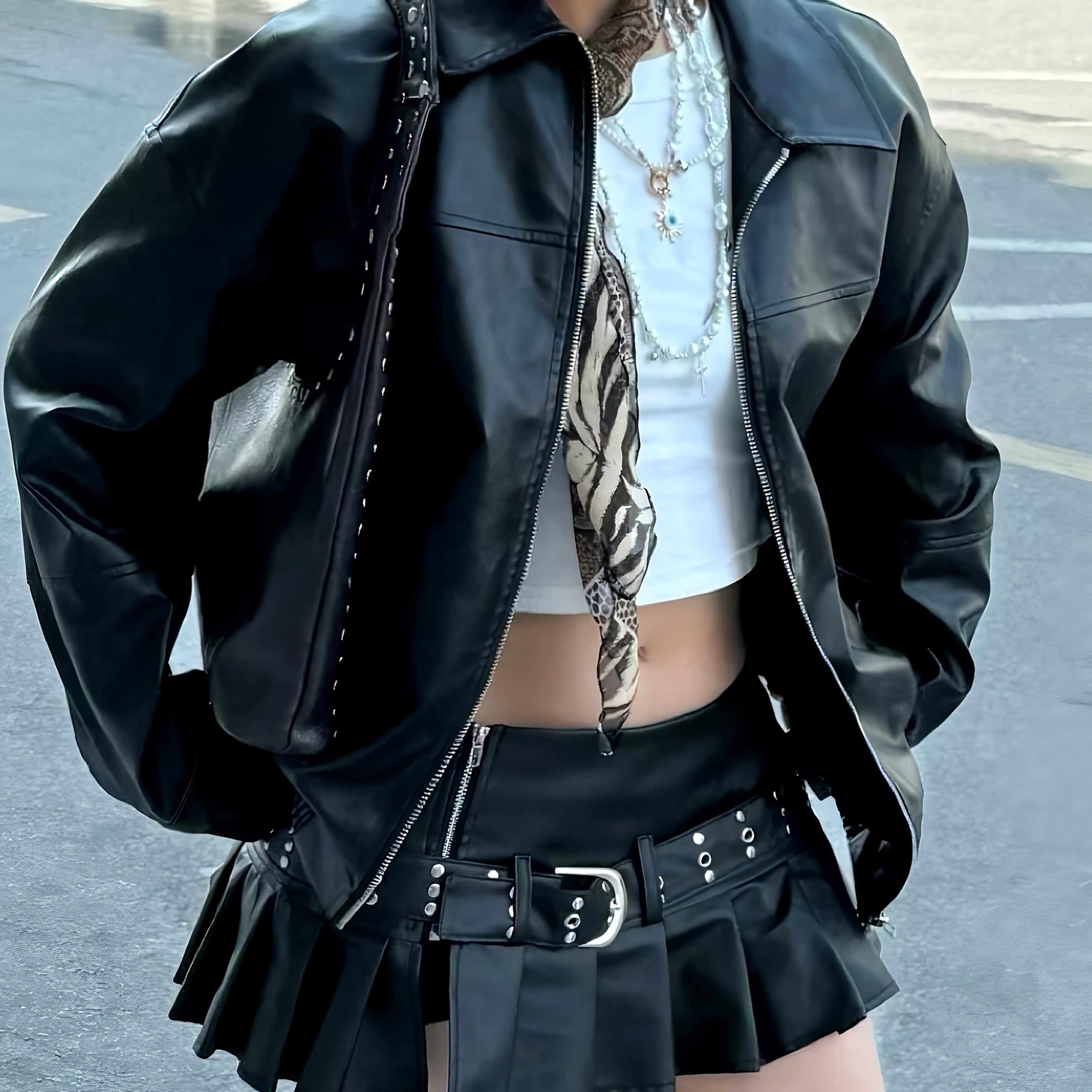Modern Faux Leather Moto Jacket for Fresh Wardrobe Looks with Faux Leather Finish