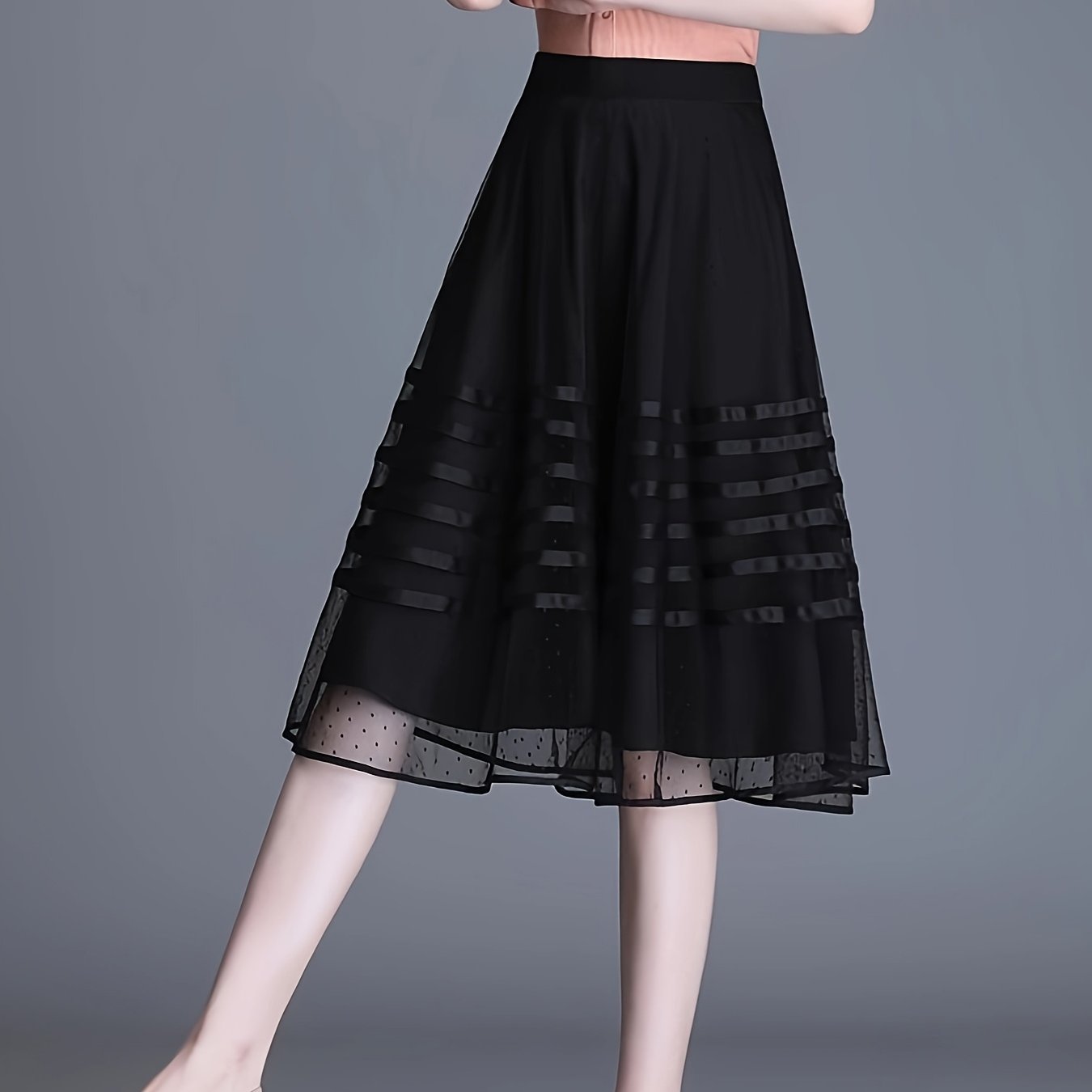 Pleated Skirt with a Refined Everyday Fit with Striped Pattern
