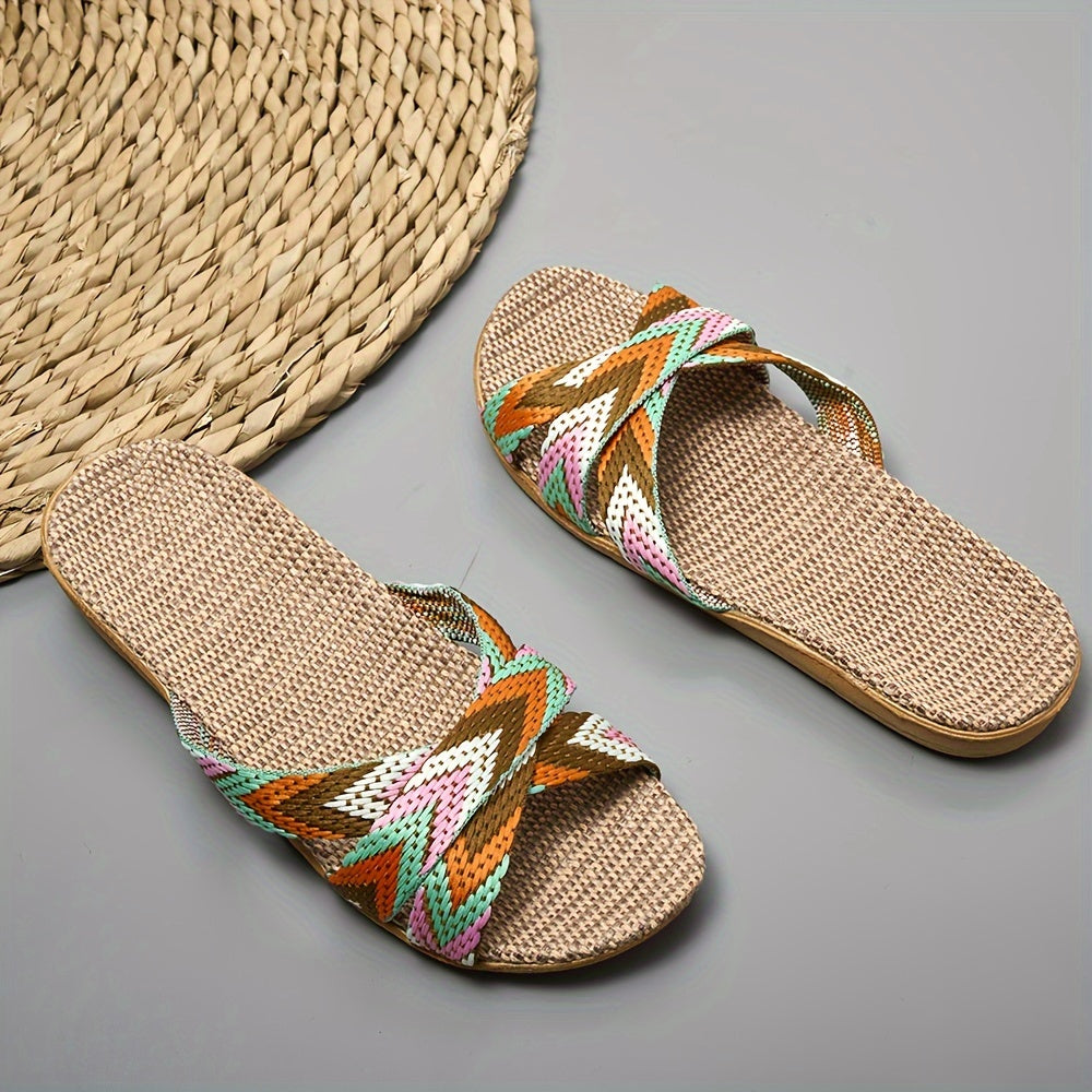 Comfort Slide Slippers for Polished Boutique Outfits with Striped Pattern