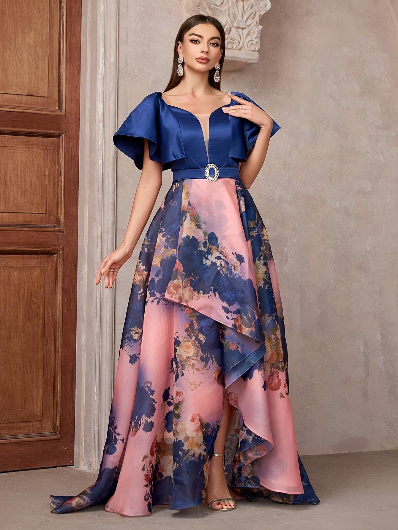 Formal Evening Gown for Polished Boutique Outfits with Floral Print