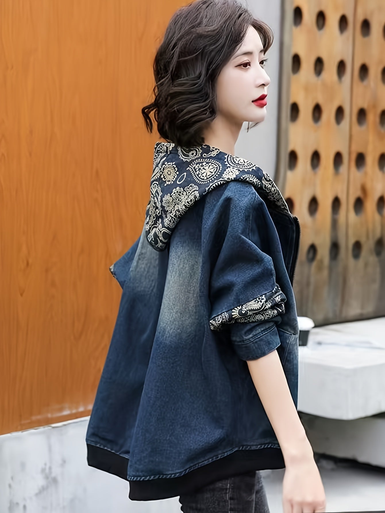 Boutique Hooded Jacket for Easy Styling with Denim Look