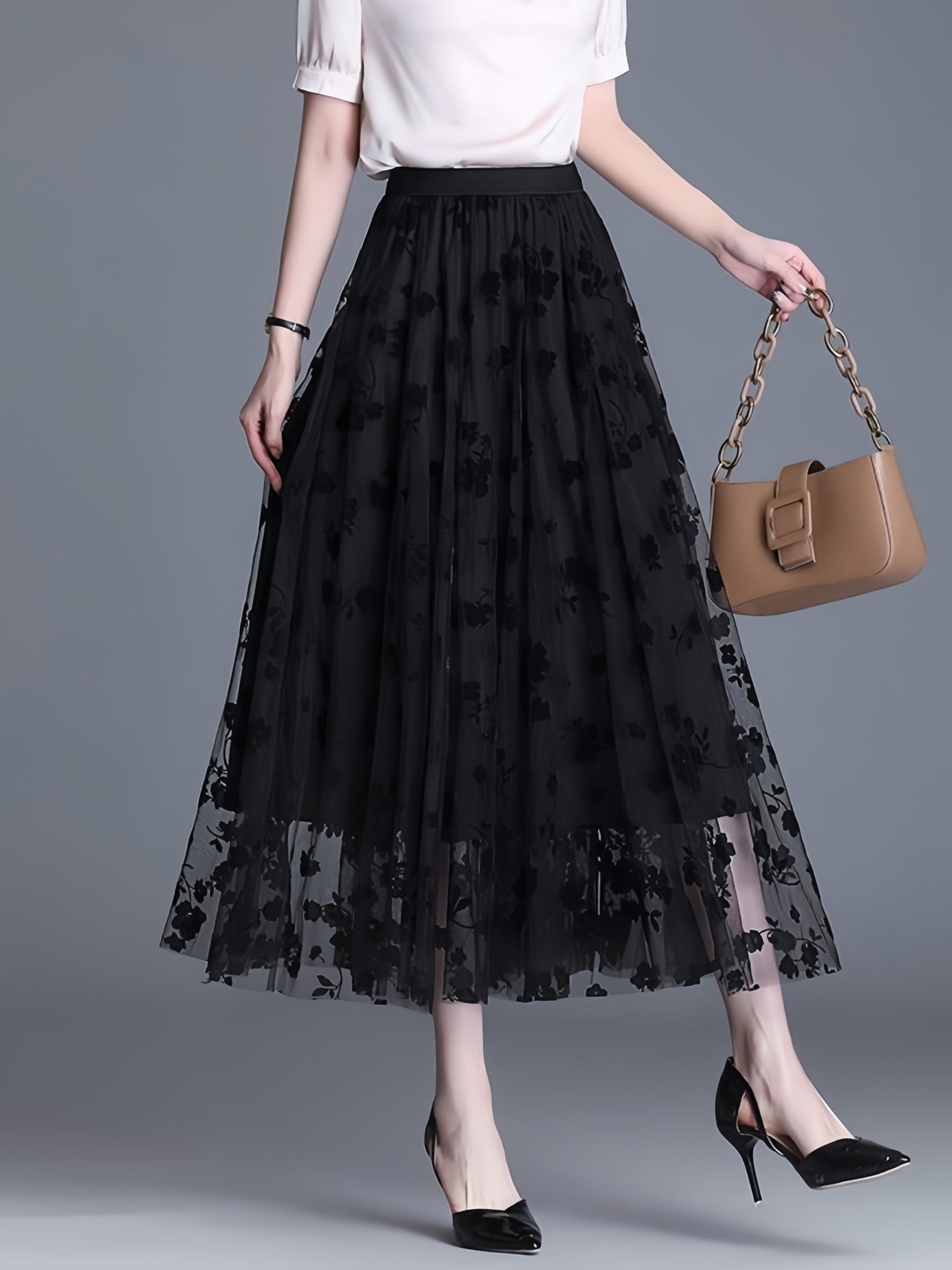 Floral Skirt with a Refined Everyday Fit with Floral Print