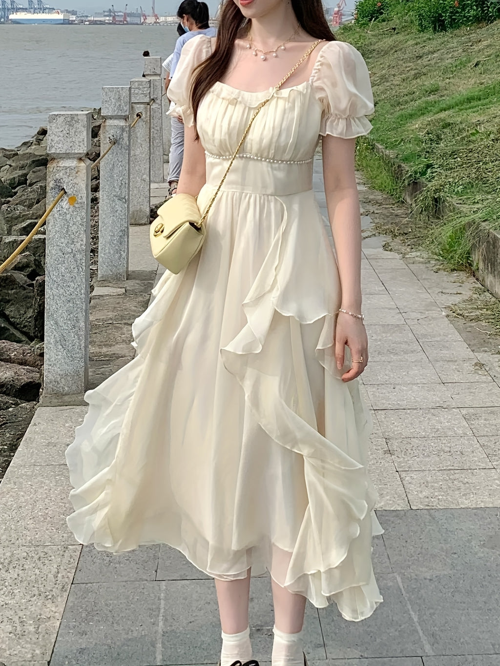 A-Line Dress for Polished Boutique Outfits with Ruffled Detail