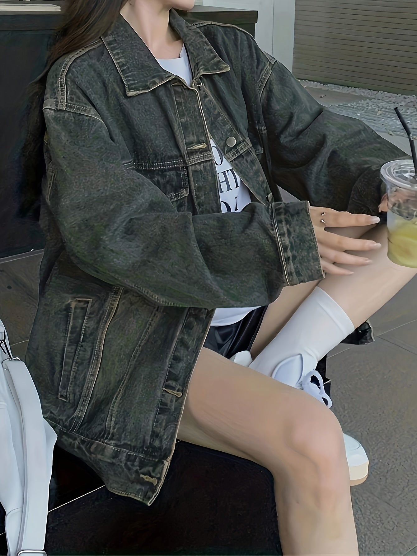 Denim Jacket with a Refined Everyday Fit with Denim Look